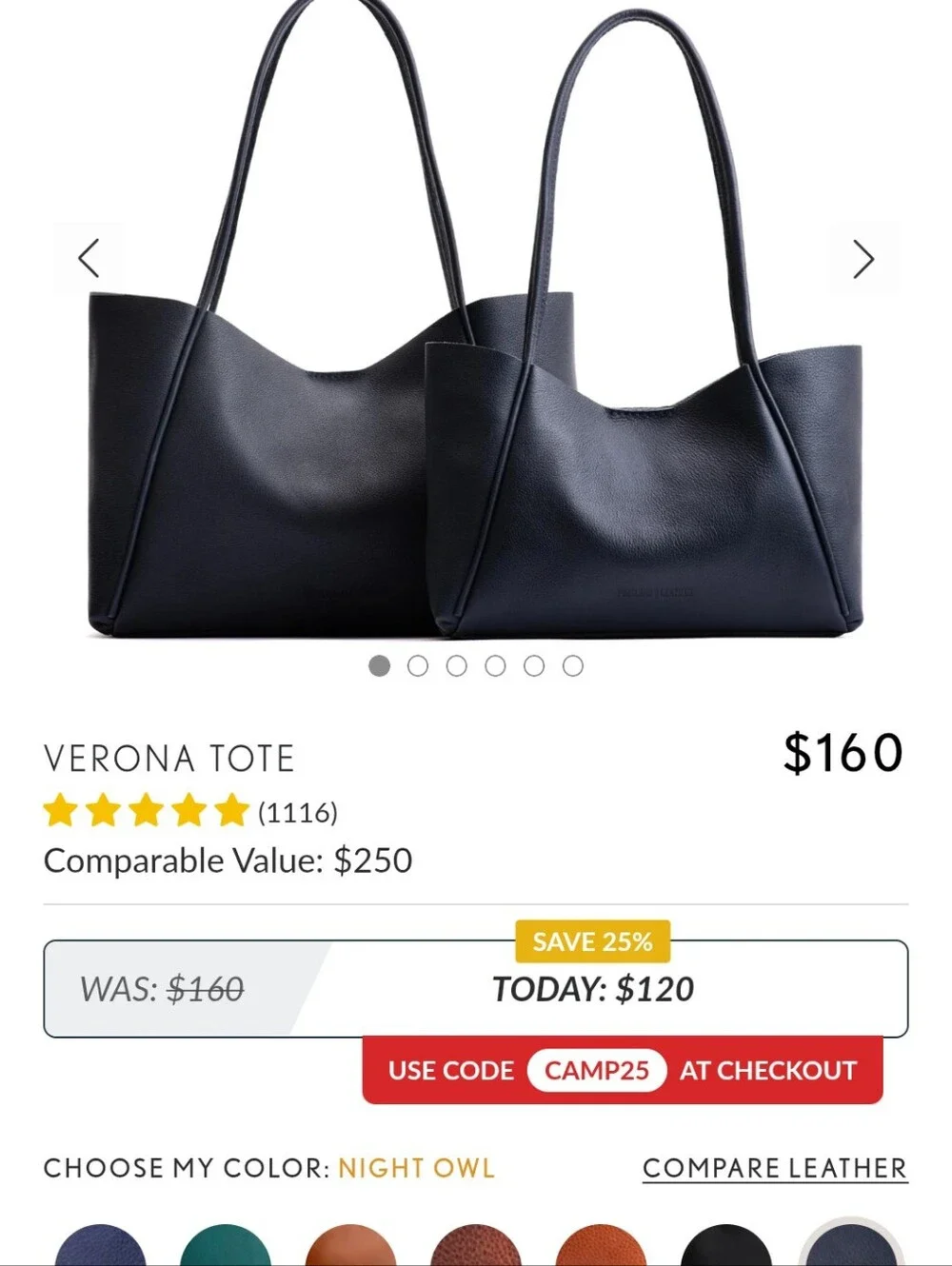 PLG Verona Tote In Night Owl